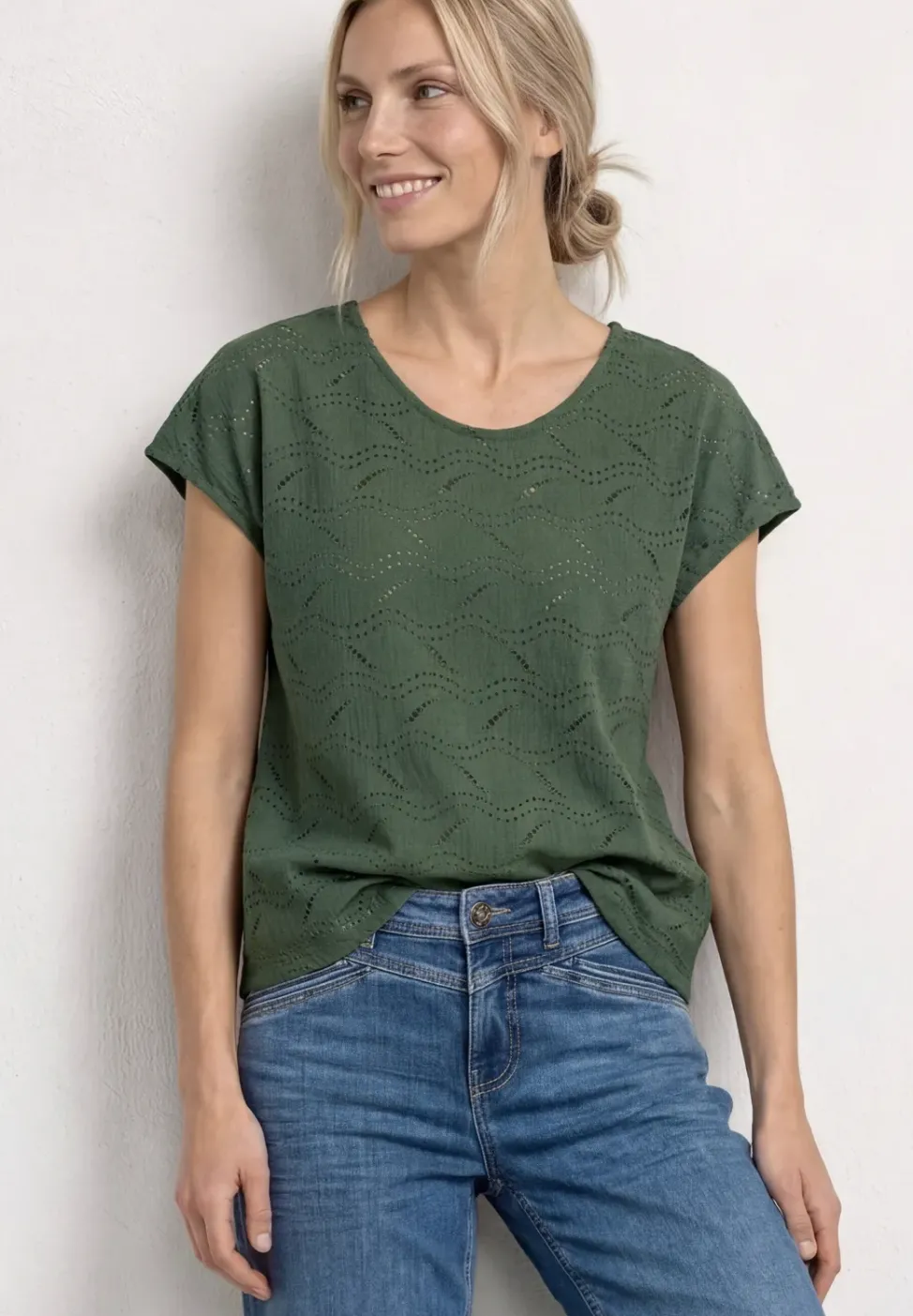 Dropped Shoulder Shirt mit Strukturmix