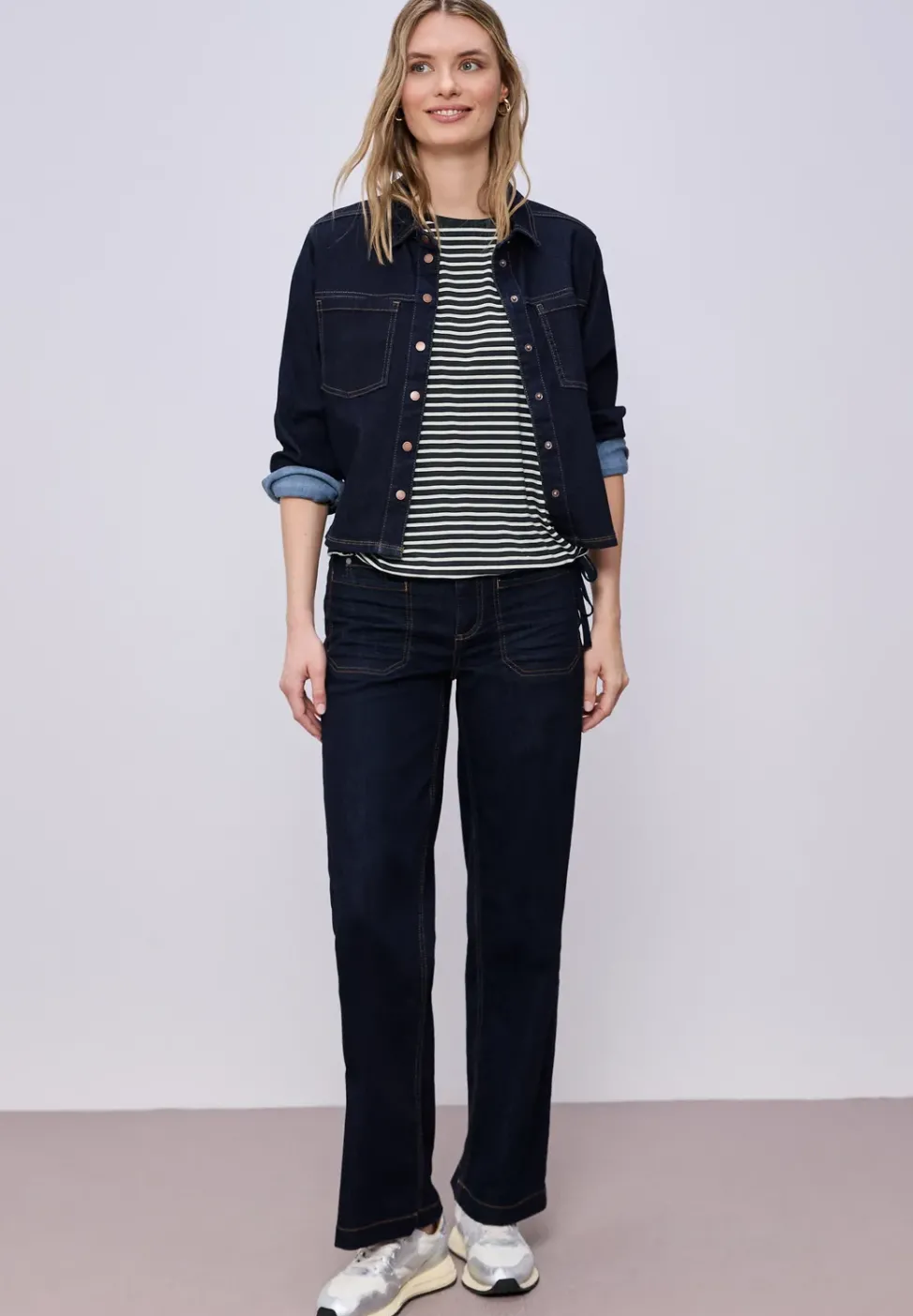 Dropped Shoulder Shirt mit Streifen