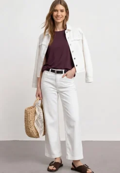 Dropped Shoulder Shirt mit U-Boot-Ausschnitt