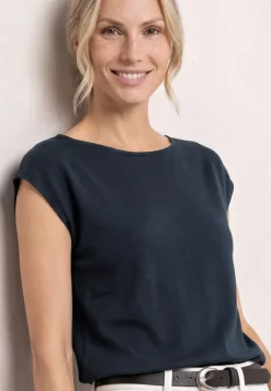 Dropped Shoulder Shirt mit U-Boot-Ausschnitt