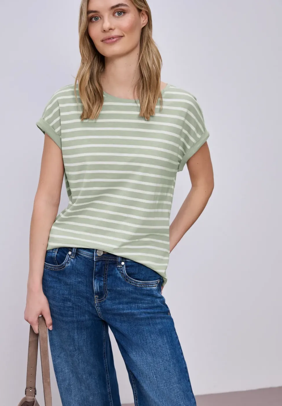Dropped Shoulder T-Shirt mit Streifen