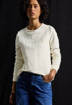 Feincord-Shirt mit Wording