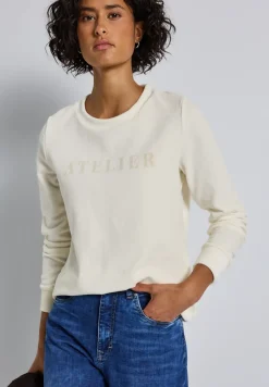 Feincord-Shirt mit Wording