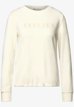 Feincord-Shirt mit Wording