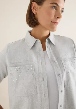 Flanellbluse mit Nieten