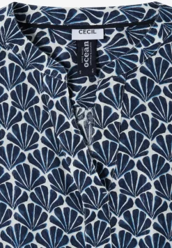 Gemusterte 3/4-Arm Bluse