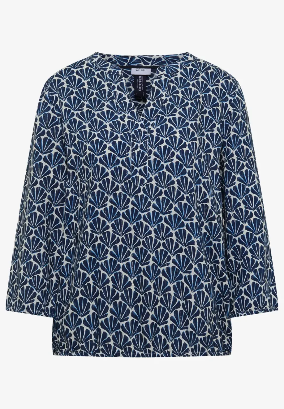 Gemusterte 3/4-Arm Bluse