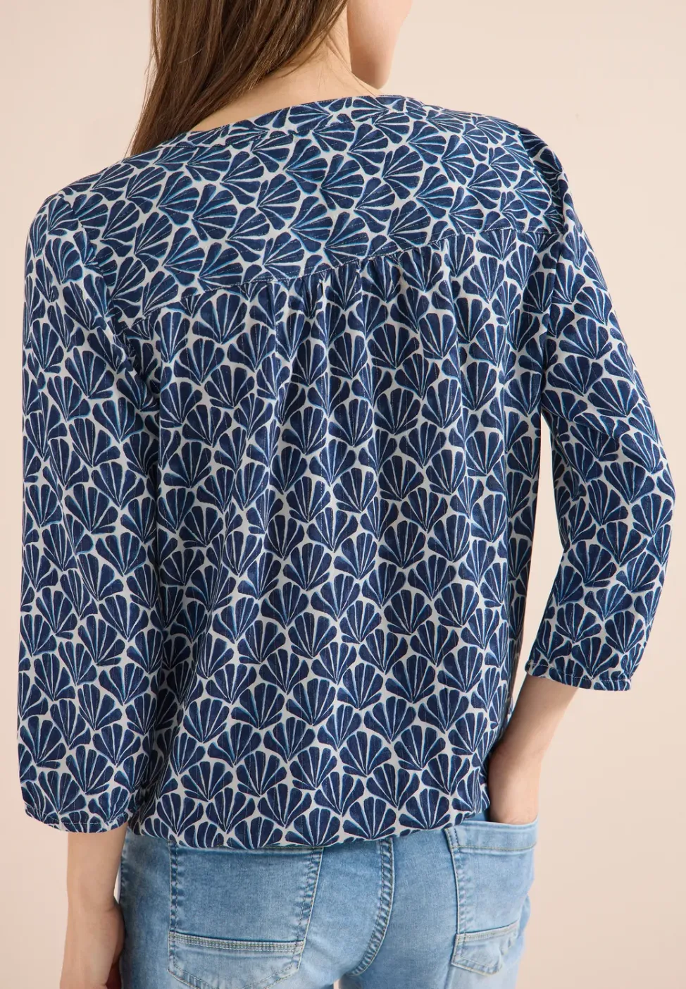 Gemusterte 3/4-Arm Bluse