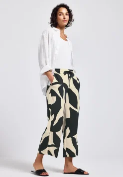 Gemusterte Wide Leg Hose