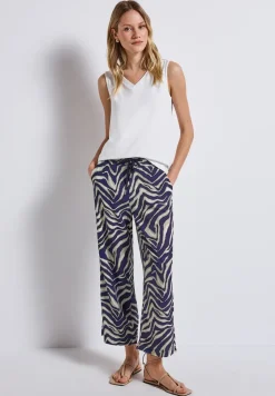Gemusterte Wide Leg Hose