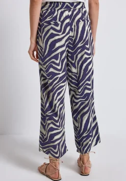 Gemusterte Wide Leg Hose