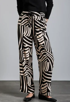 Gemusterte Wide Leg Hose