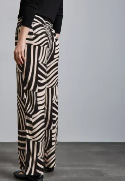 Gemusterte Wide Leg Hose