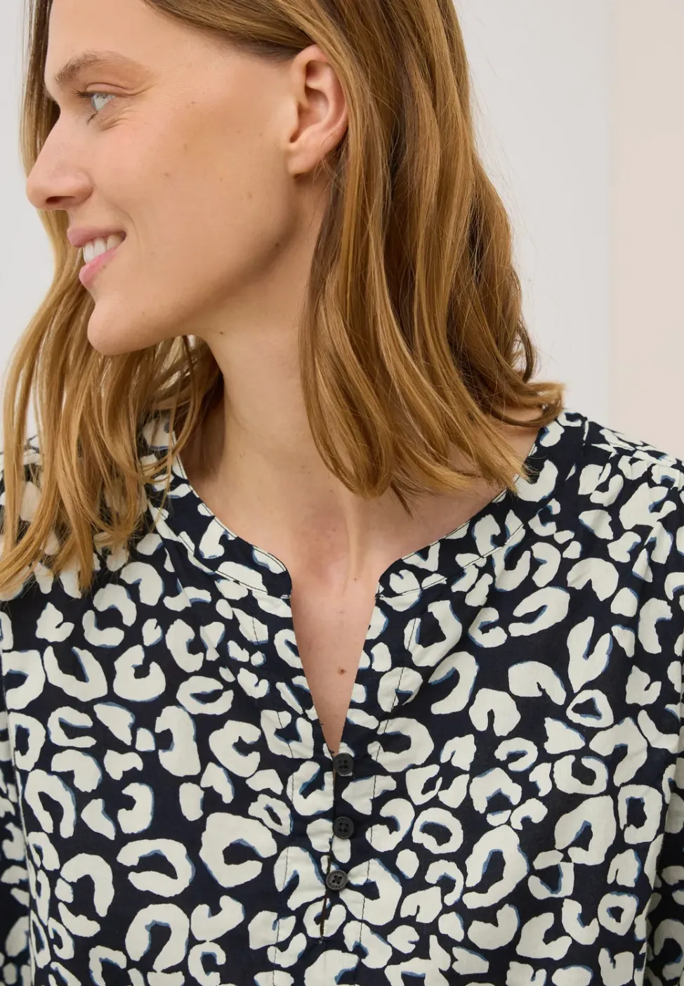Gemusterte Baumwollbluse