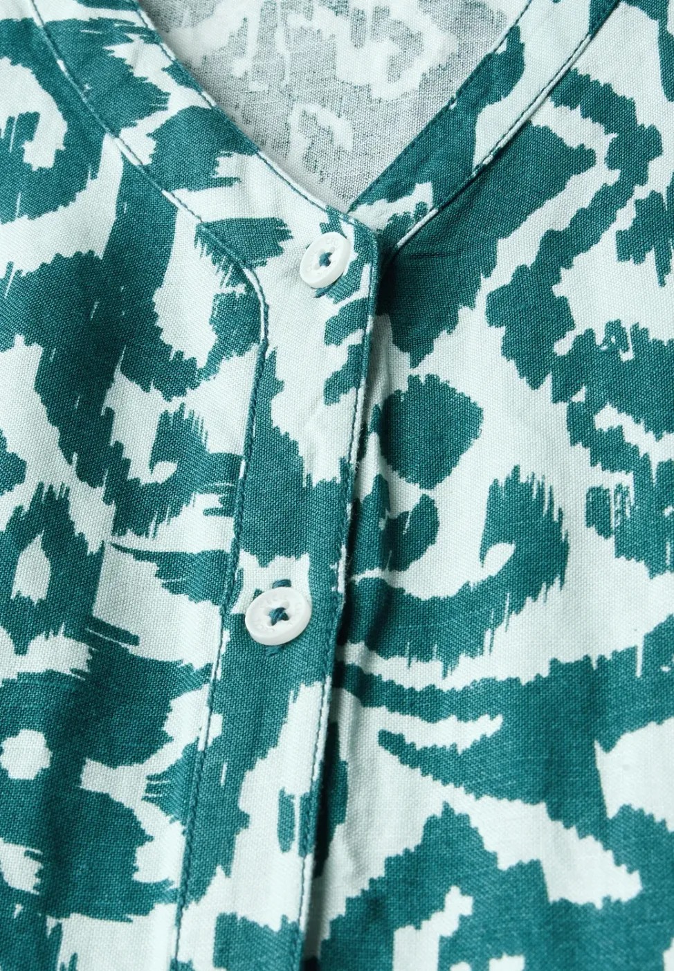 Gemustertes Leinenmix-Kleid