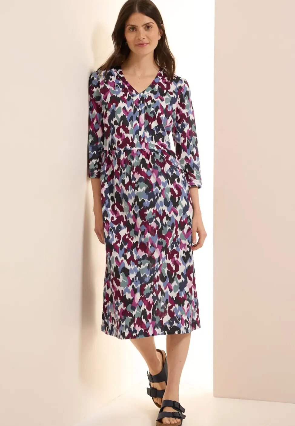 Gemustertes Midi-Kleid