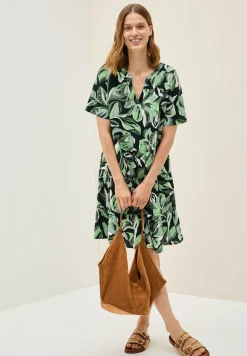 Gemustertes Volant-Kleid