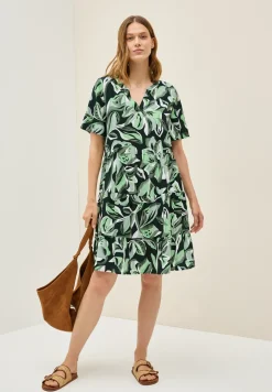 Gemustertes Volant-Kleid