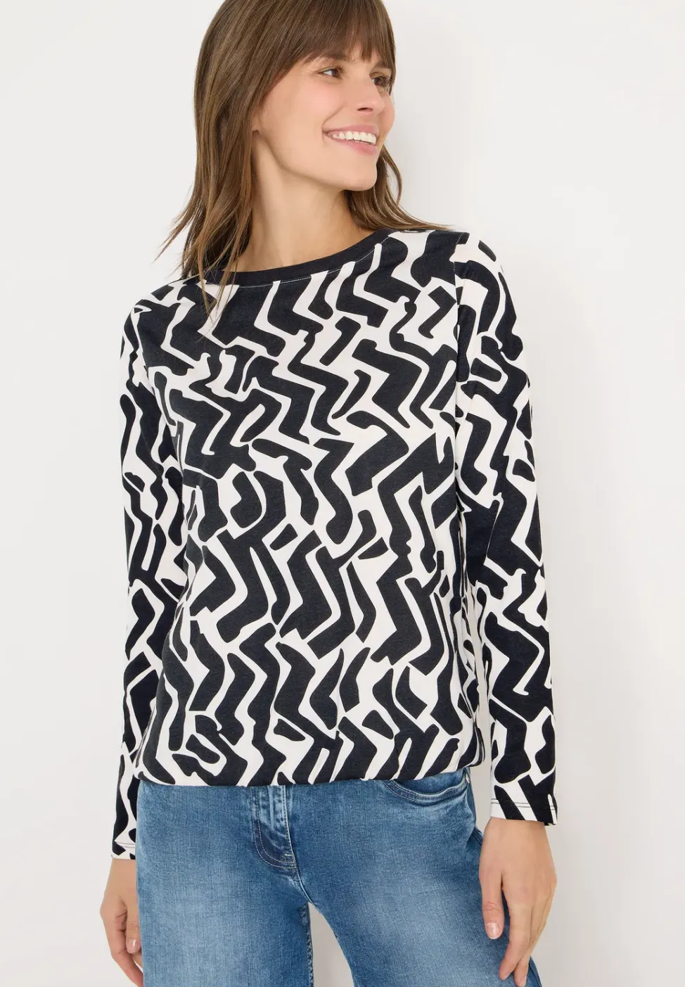 Gemustertes Langarmshirt