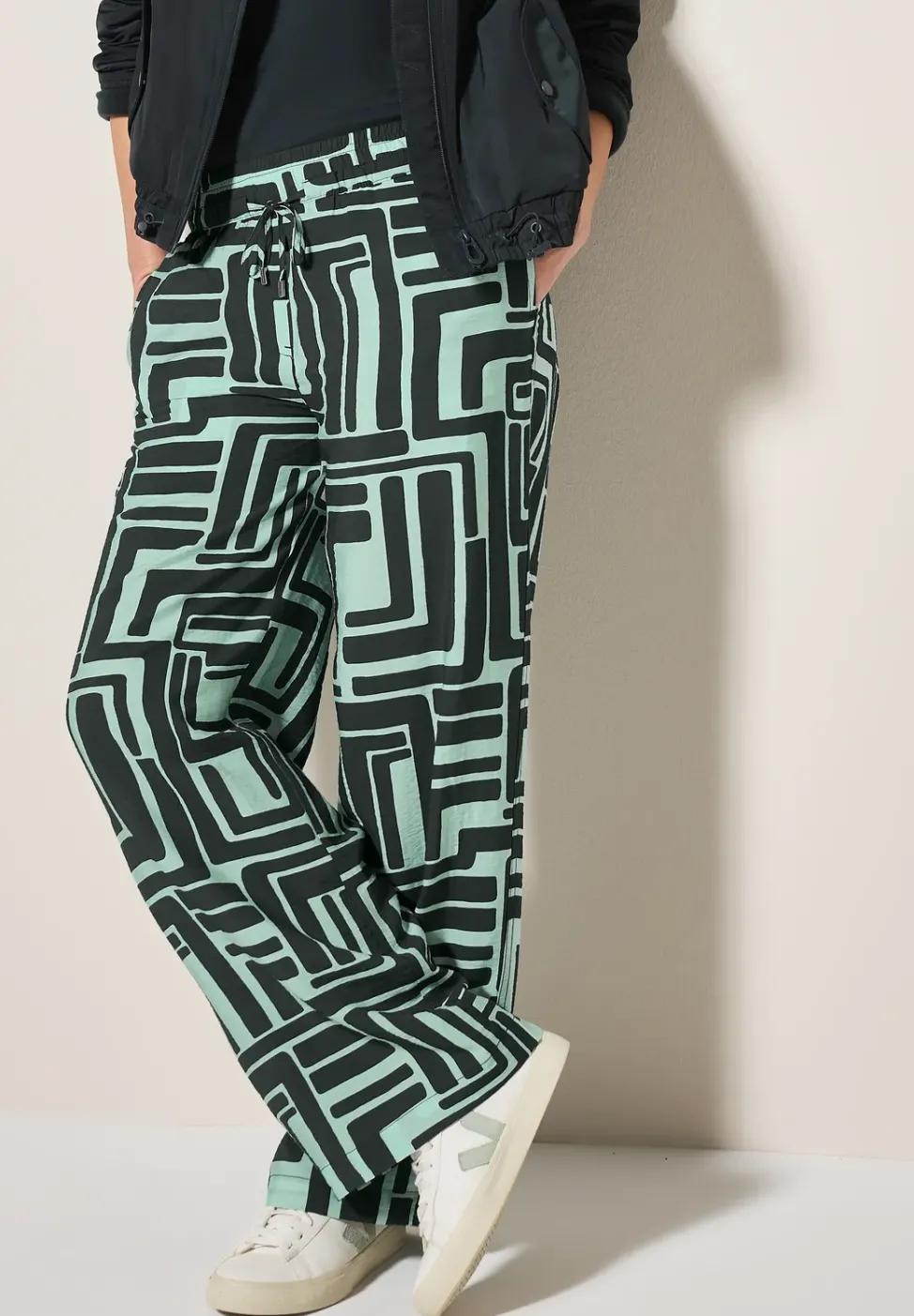 Gemusterte Strukturhose