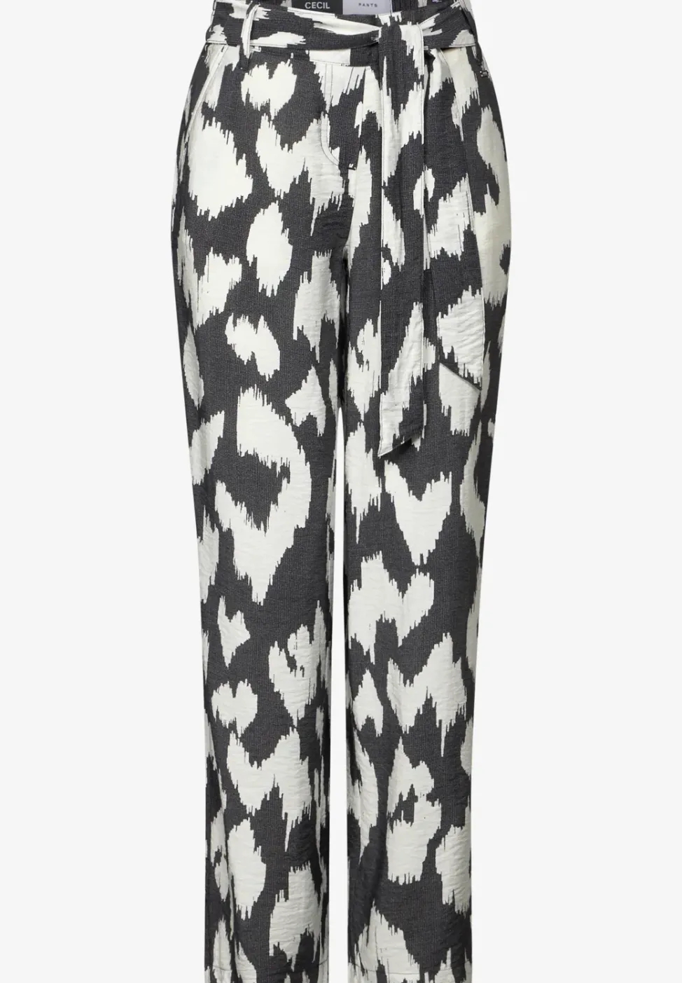 Gemusterte Wide Leg Hose