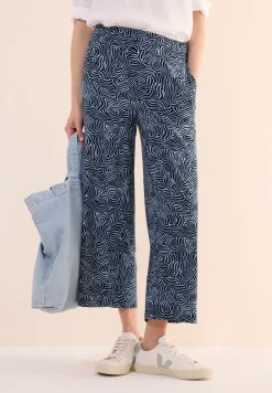 Gemusterte Wide Leg Hose