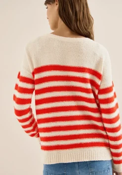 Gestreifter Bouclé Pullover