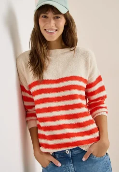 Gestreifter Bouclé Pullover