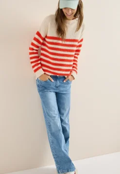 Gestreifter Bouclé Pullover
