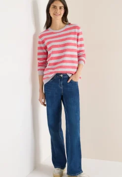 Gestreifter Melange Pullover