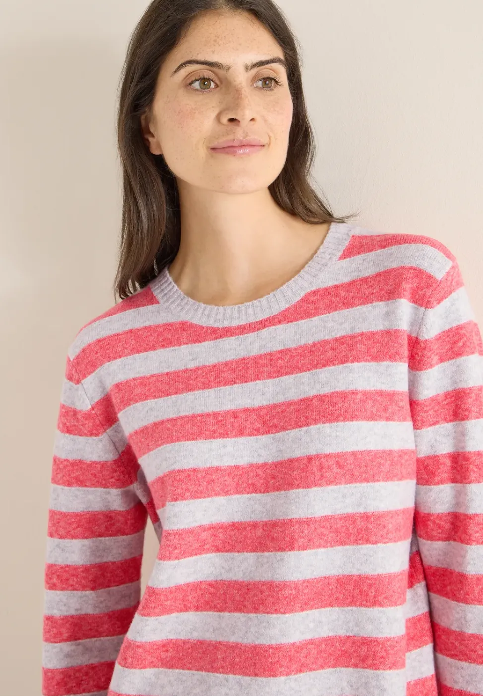 Gestreifter Melange Pullover