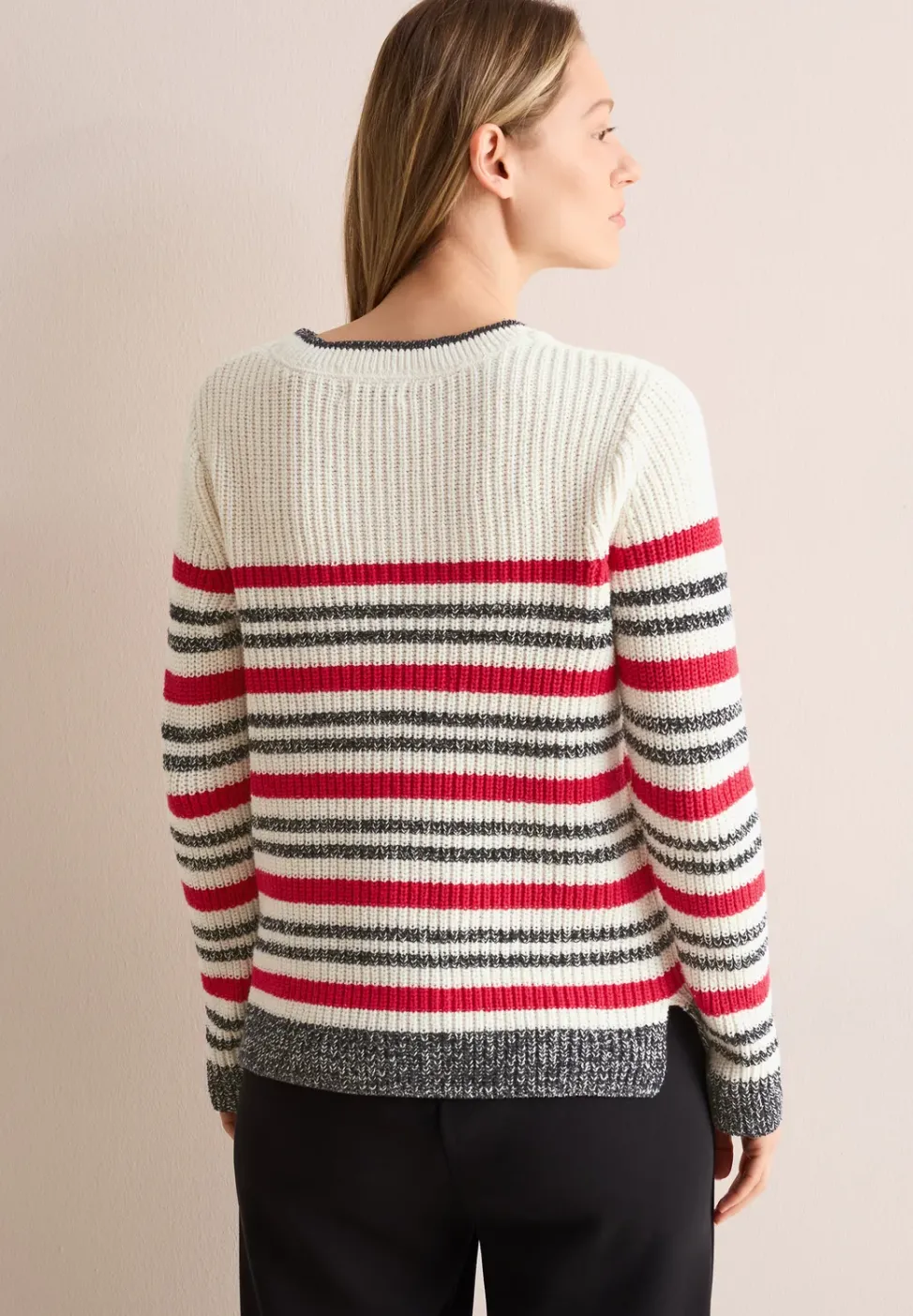 Gestreifter Mouliné Pullover