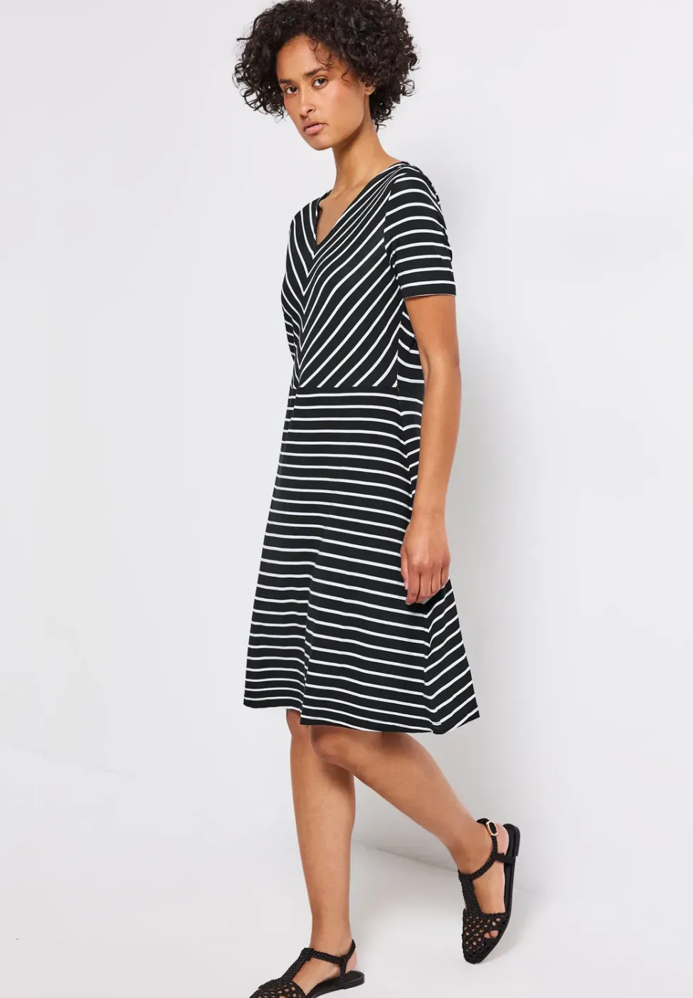 Gestreiftes Jersey-Kleid