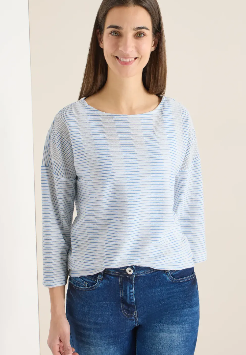 Gestreiftes Strukturshirt