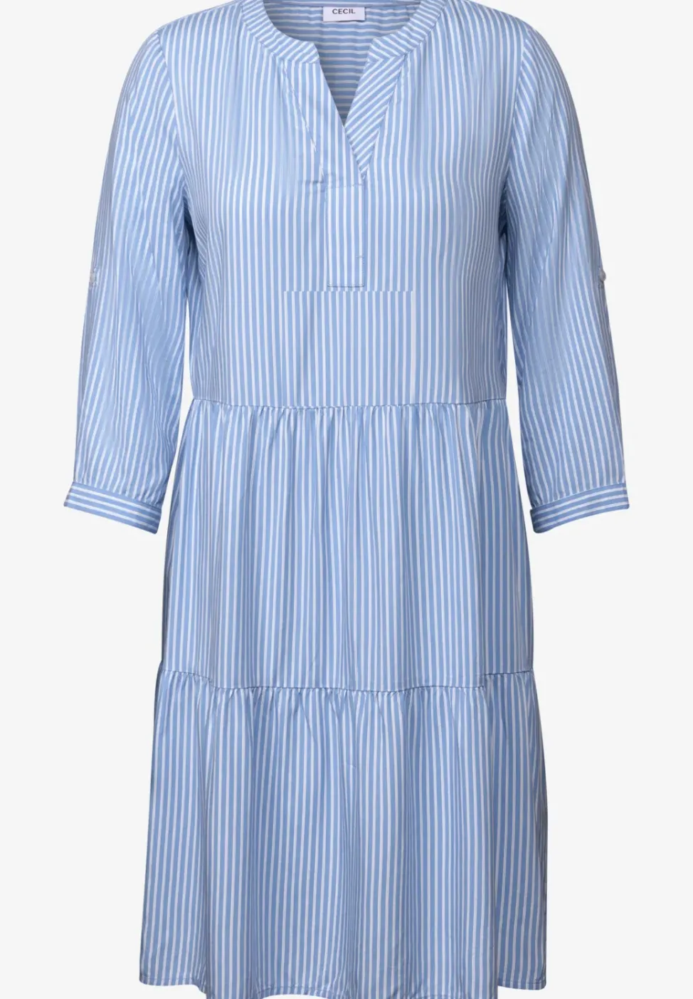 Gestreiftes Volant-Kleid