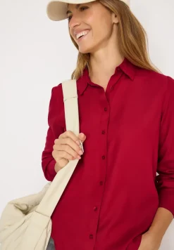 Hemdbluse in Unifarbe