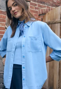 Hemdbluse in Unifarbe