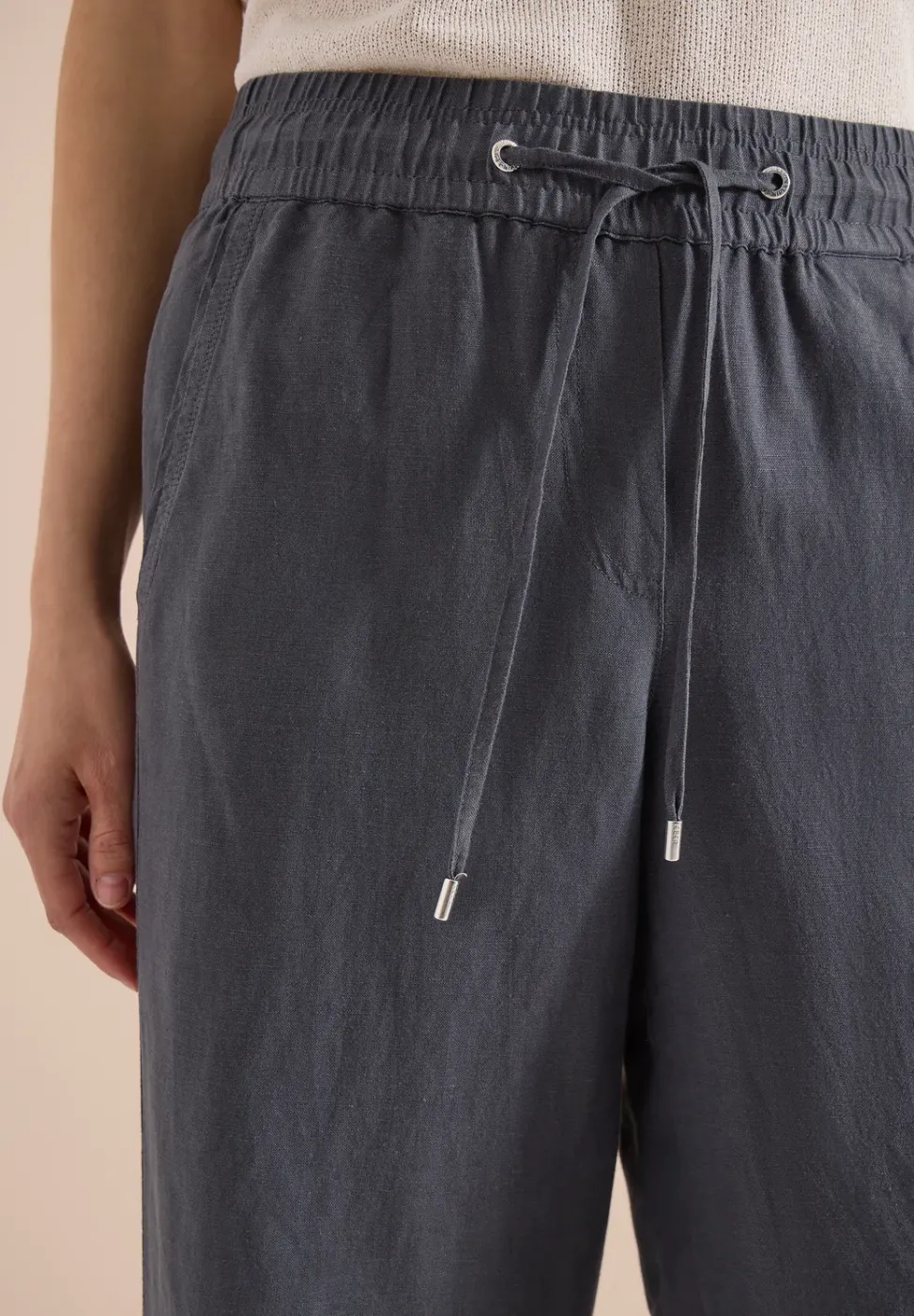 High Waist Wide Leg Hose aus Leinenmix