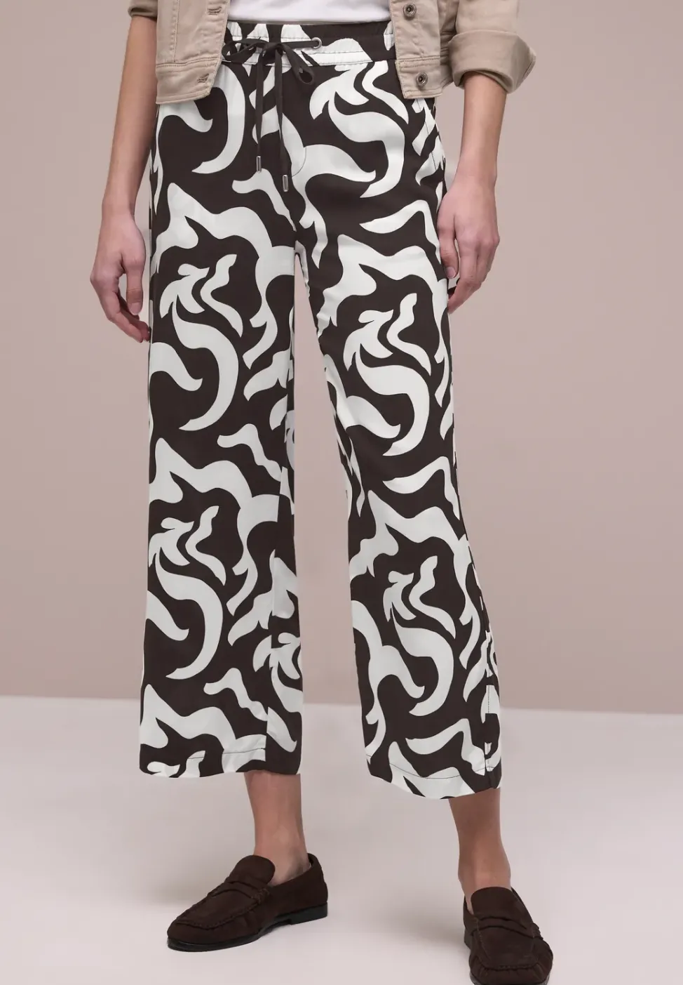 High Waist Wide Leg Hose mit Print