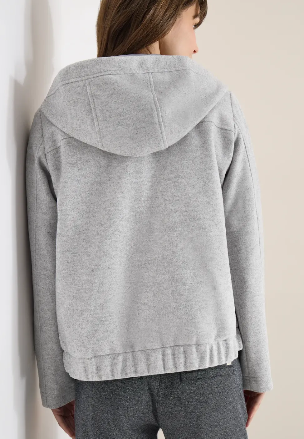 Hoodie Jacke in Woll-Optik