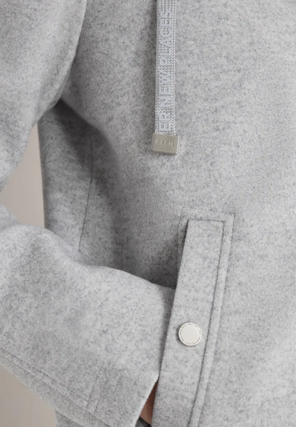 Hoodie Jacke in Woll-Optik