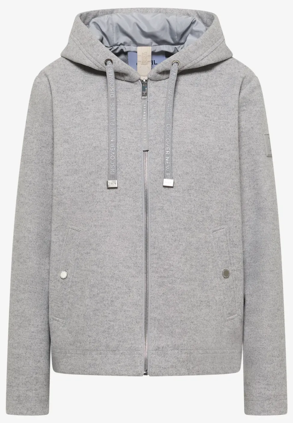 Hoodie Jacke in Woll-Optik