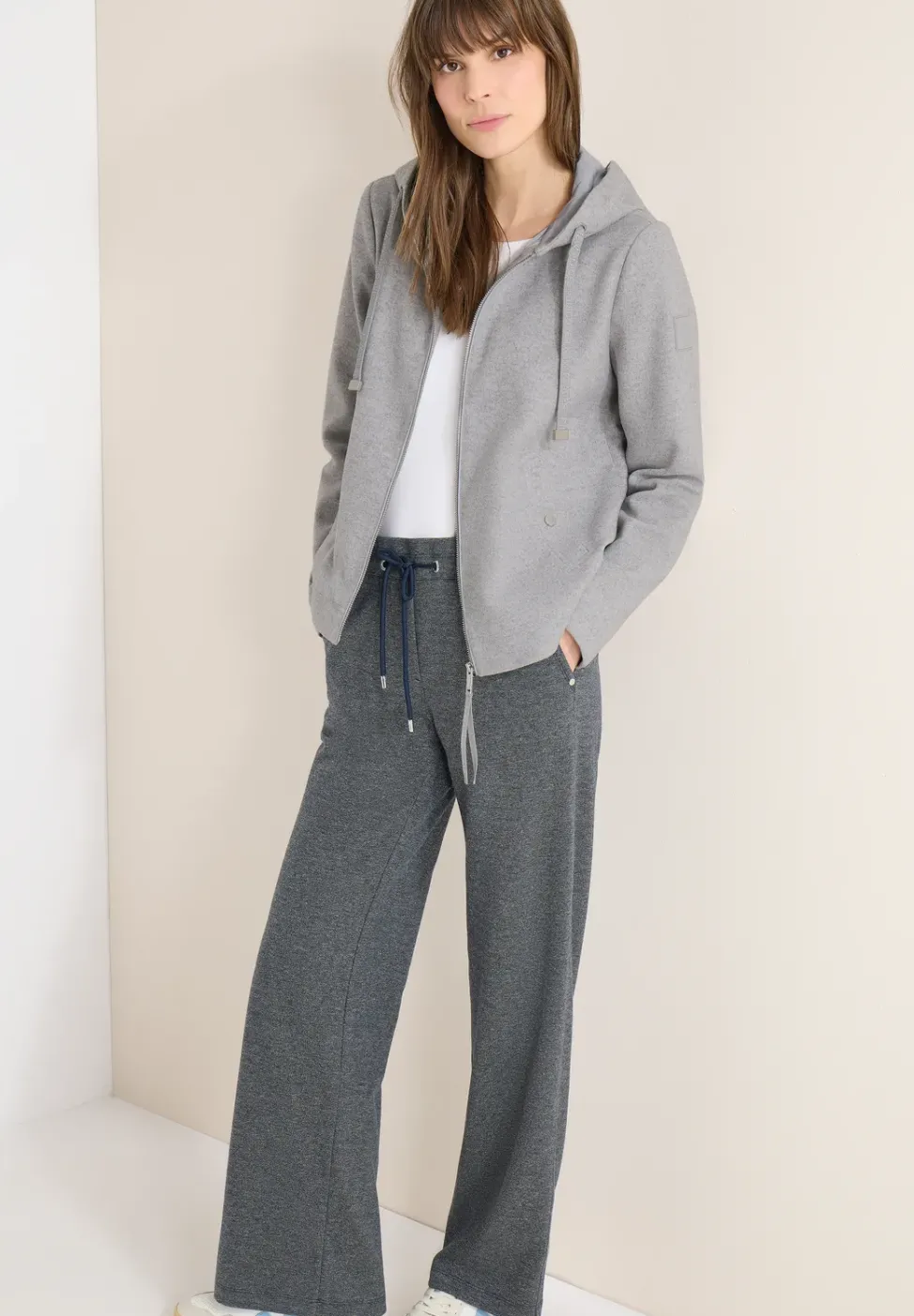 Hoodie Jacke in Woll-Optik