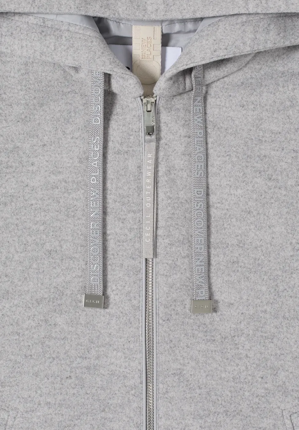 Hoodie Jacke in Woll-Optik