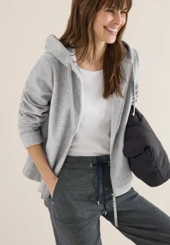 Hoodie Jacke in Woll-Optik