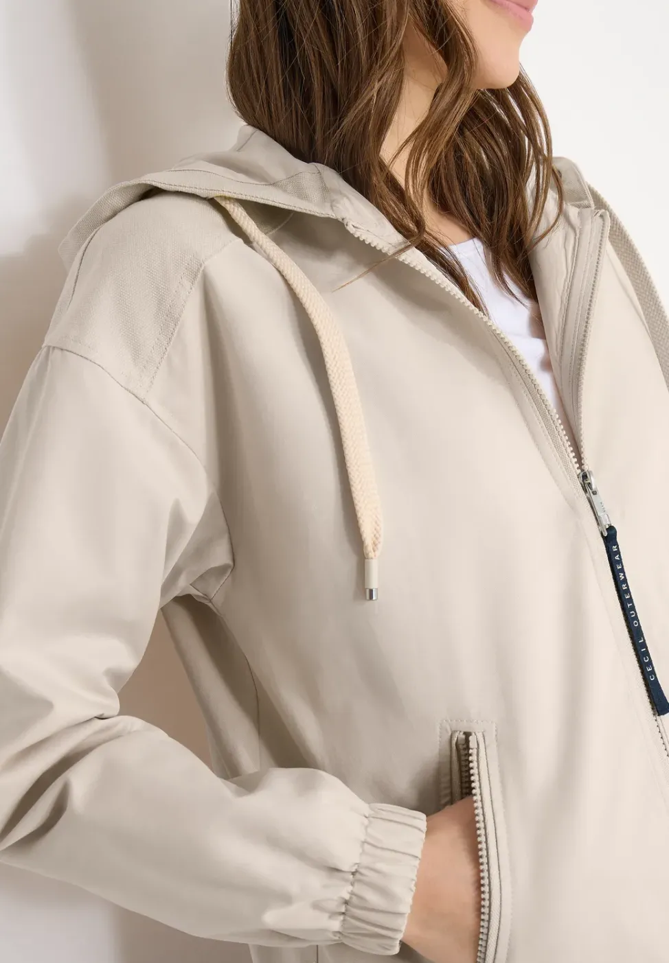 Jacke aus Baumwollmix mit Kapuze