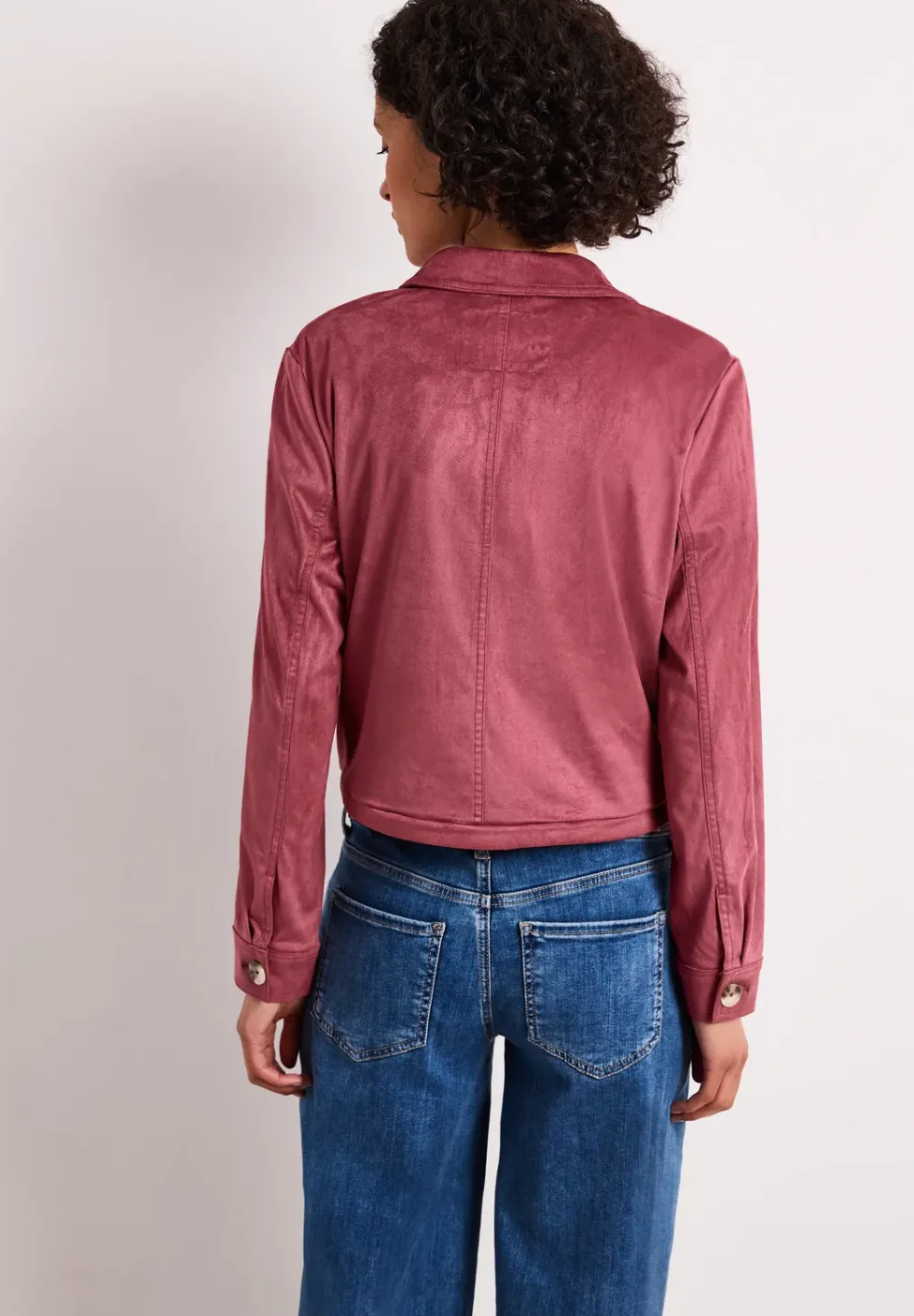 Jacke aus Velours mit Knopfleiste