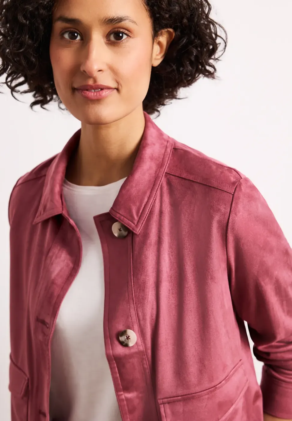 Jacke aus Velours mit Knopfleiste
