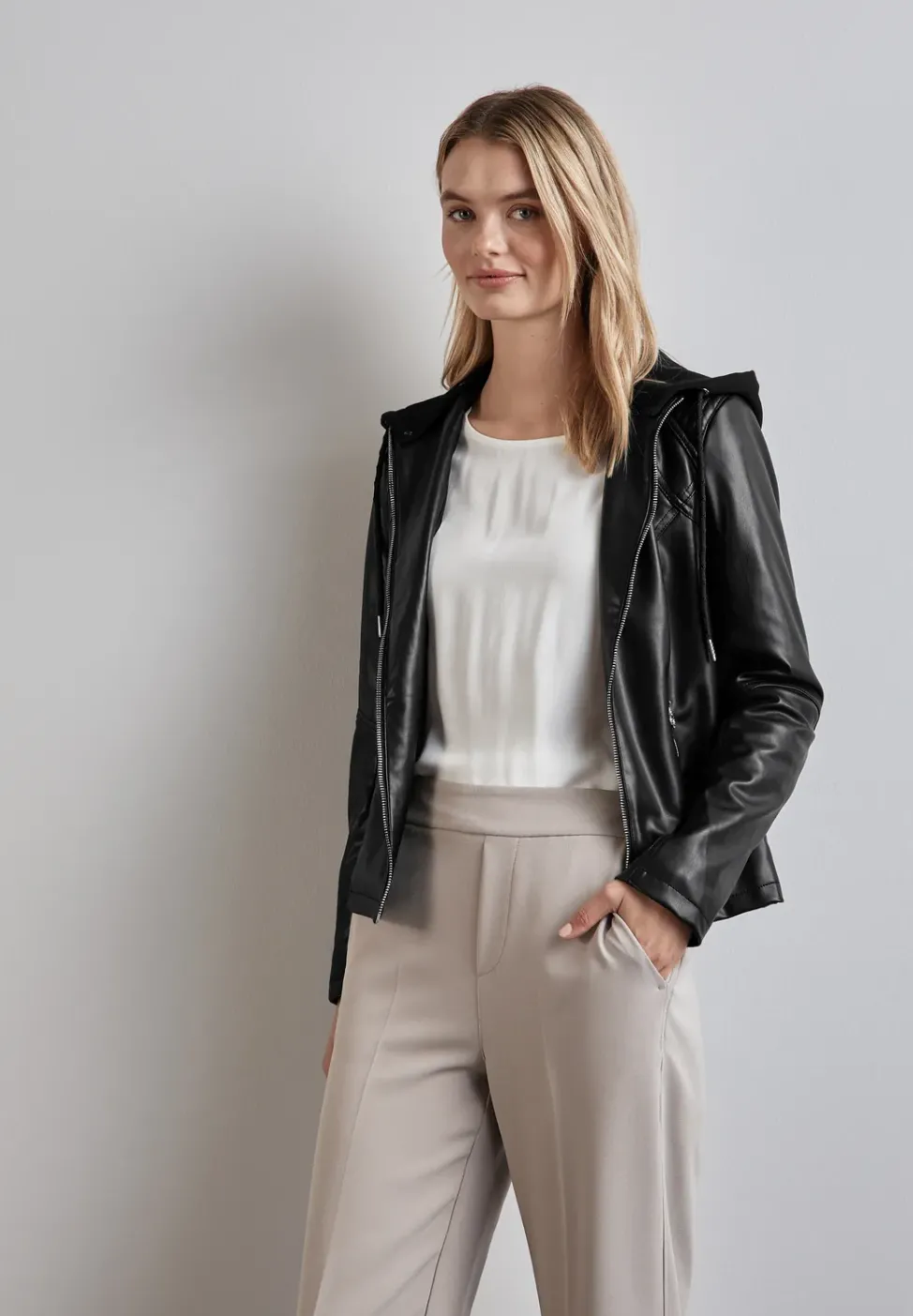 Jacke in Leder-Optik