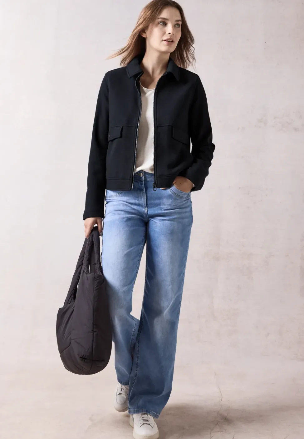Jacke in Woll-Optik